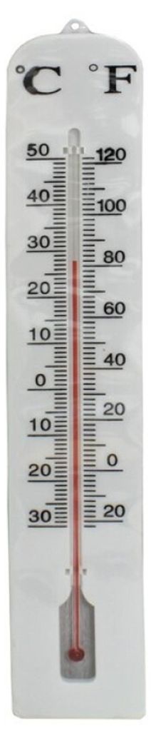 Gerimport Thermometer - Kunststoff - 40 x 6 cm - weis - bis zu 50 Grad Celsius