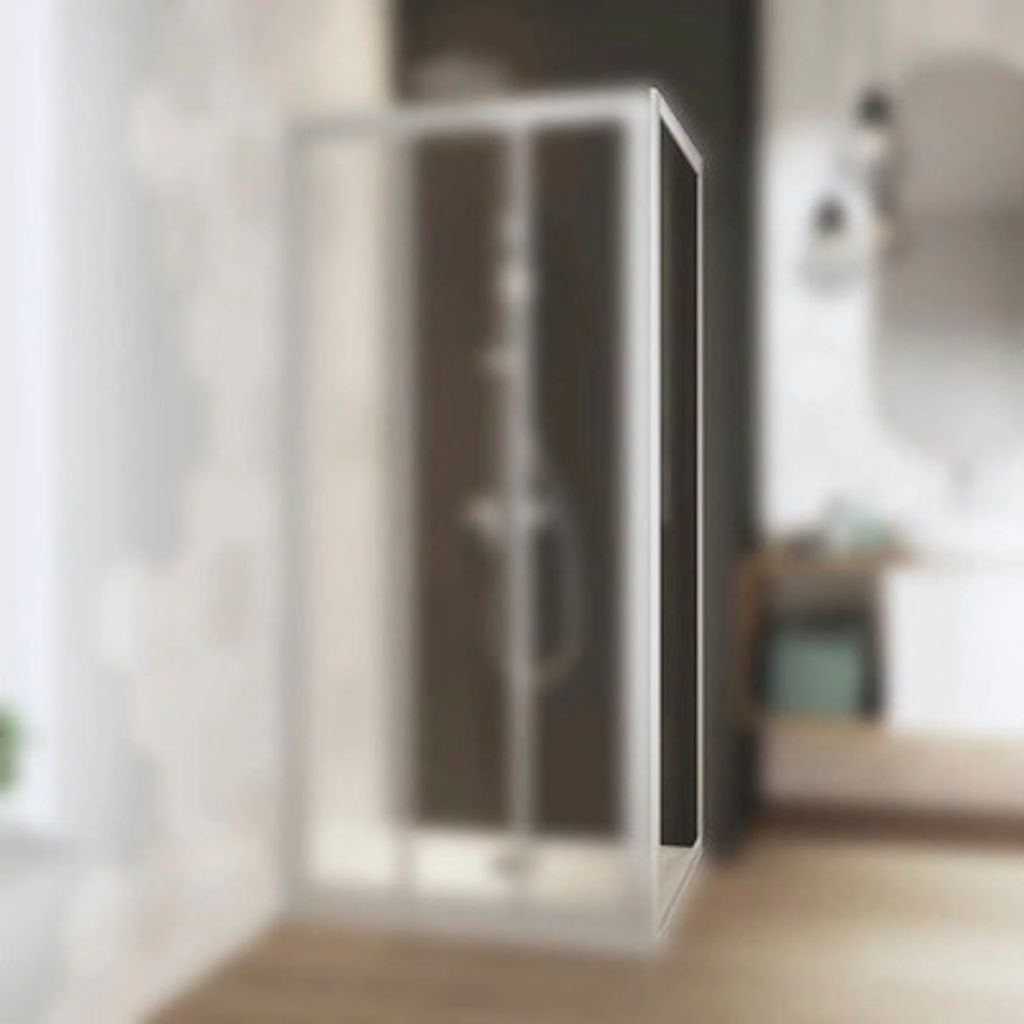 Seitenwand Breuer Fara 4 80 cm Kunstglas Perle Profilfarbe weiß
