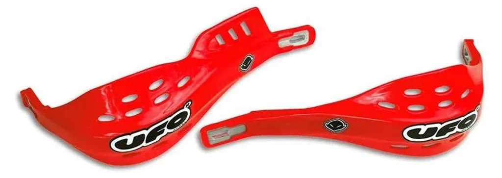 Paire de Protège-mains Ufo Horus Rouge pour Enduro et MX - Montage Facile
