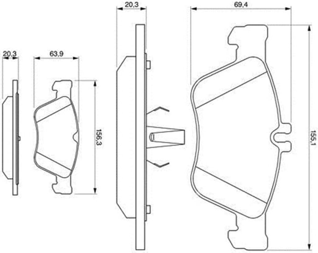 Bosch Bremsbelagsatz, Scheibenbremse 0 986 494 001