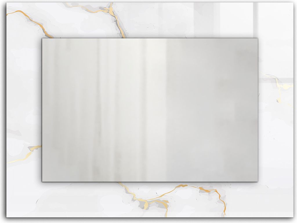 Weißes Marmormuster – Rechteckiger Spiegel mit Druck 80x60 cm – Modern - Dekorativ für die Wand