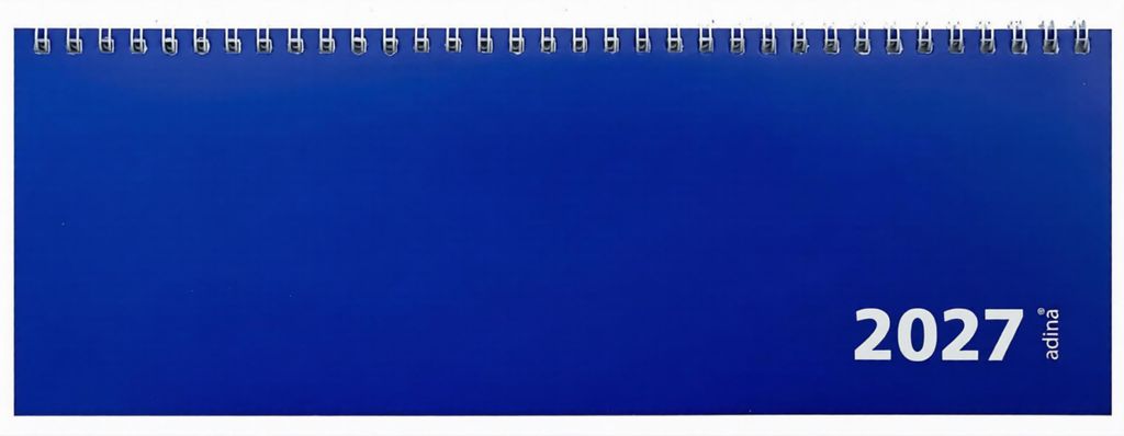 2027 ADINA Tischquerkalender 1W2S  blau Kartondeckel Produktbild 