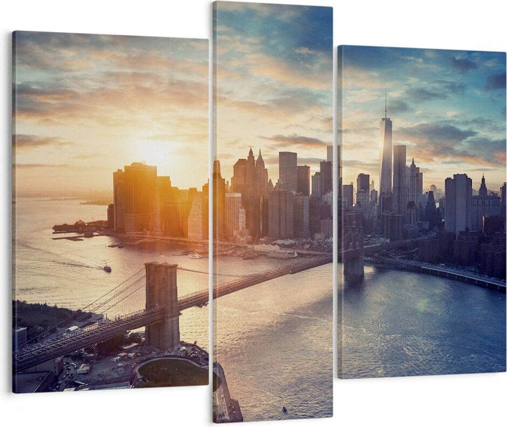 Bild auf Leinwand - Leinwandbild - New York Stadt - 95x80cm - Wand Bild - Wanddeko - Wandbilder - Leinwanddruck - Bilder - Kunstdruck - Wanddekorat...
