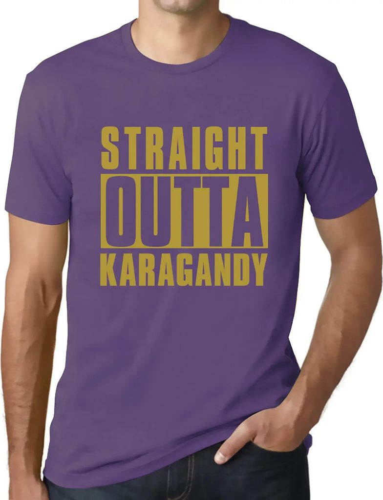 Herren Grafik T-Shirt Direkt aus Karagandy – Straight Outta Karagandy – Öko-Verantwortlich Vintage Jahrgang Kurzarm Lustige Druck Geburtstag G...