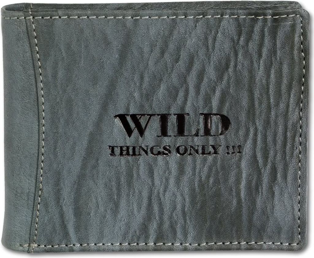 Wild Things Only Reißverschluss Druckknopf Portemonnaie blau Leder OPJ103B