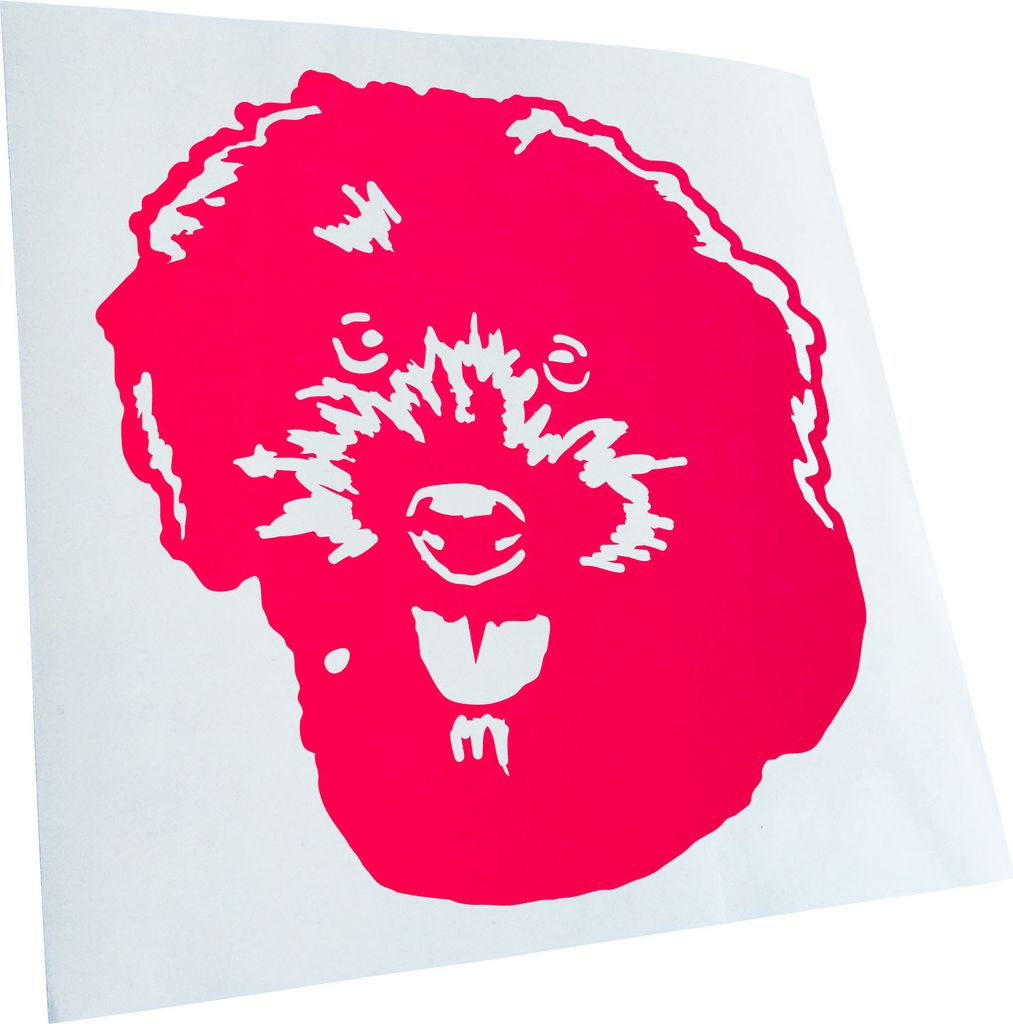 Kiwistar - Autoaufkleber - Schnoodle Hund - Neonpink - 40x36cm - Aufkleber für Auto, Laptop, Fahrrad, LKW, Motorrad mehrfarbig JDM Decal Racing