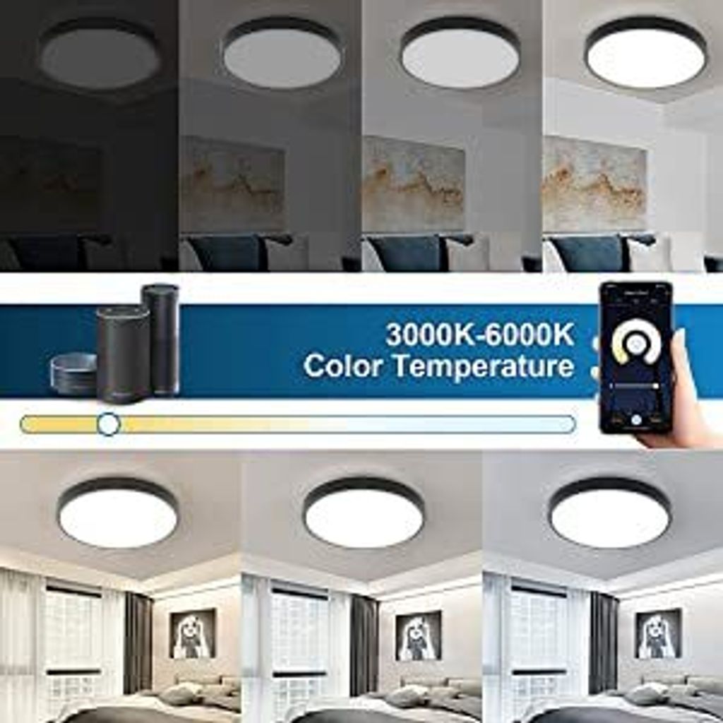Ściemnialna lampa sufitowa, lampa sufitowa LED WIFI RGB do Zdjęcie produktu 3