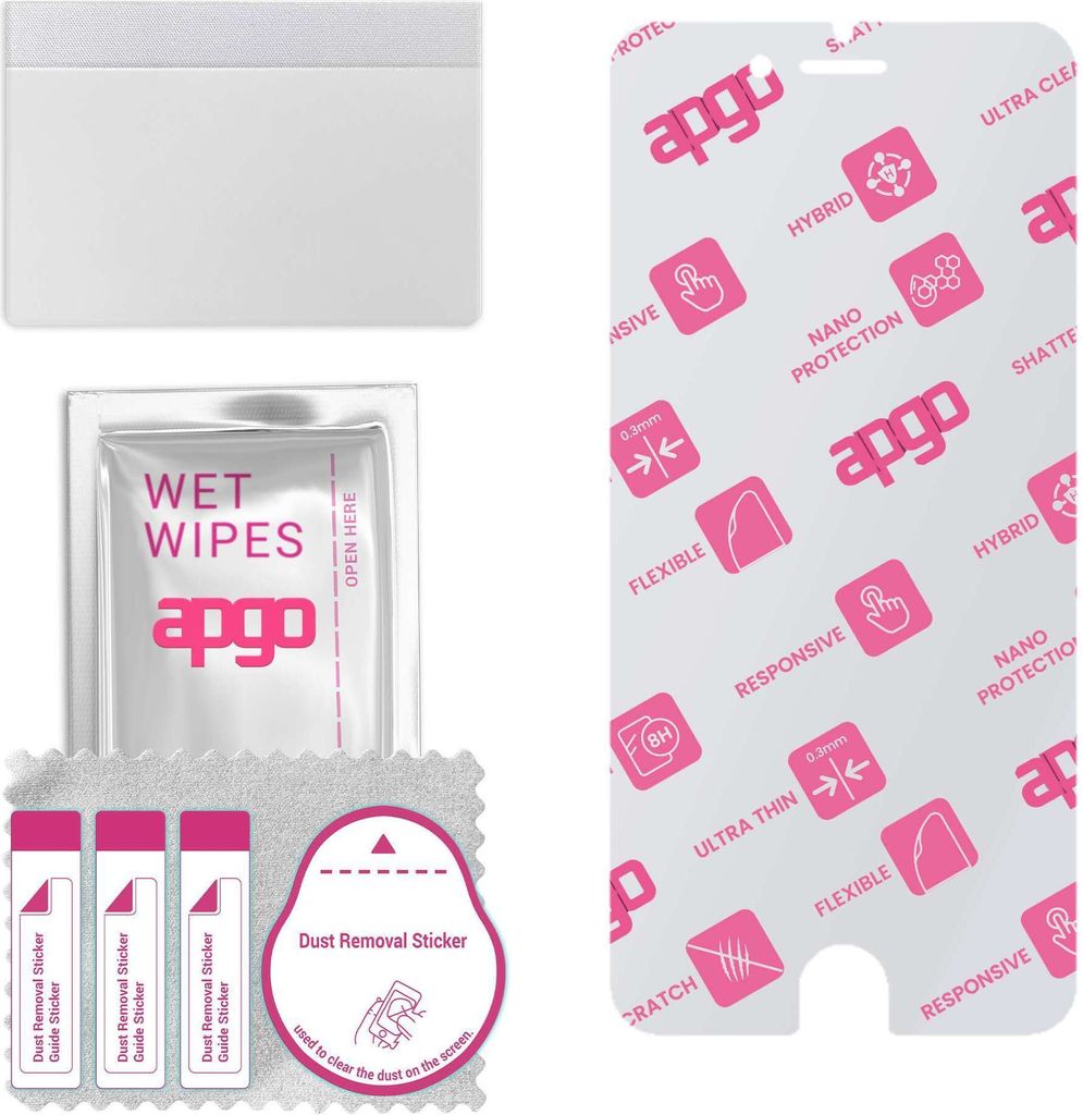 apgo Ultra-klar Hybrid Schutzglas kompatibel mit Apple iPhone 6s, Flexible Nano Glass, toller Ersatz für Hartglas, kratzfester Displayschutzglas, ...