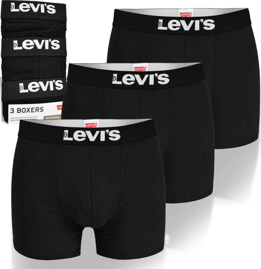 LEVI'S 3er Set - Herren Boxershorts aus Baumwolle, Unterhosen für Männer, S
