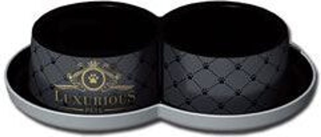 Bol en plastique LUXURIOUS double noir 2x350ml Image du produit 