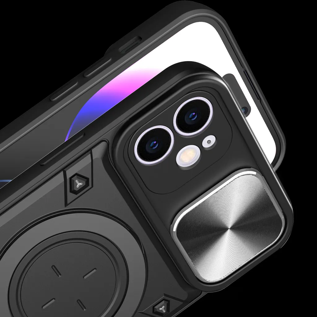Custodia Per IPhone 12 Mini (5,4") - Antiurto Ibrida Con Cavalletto - Nero