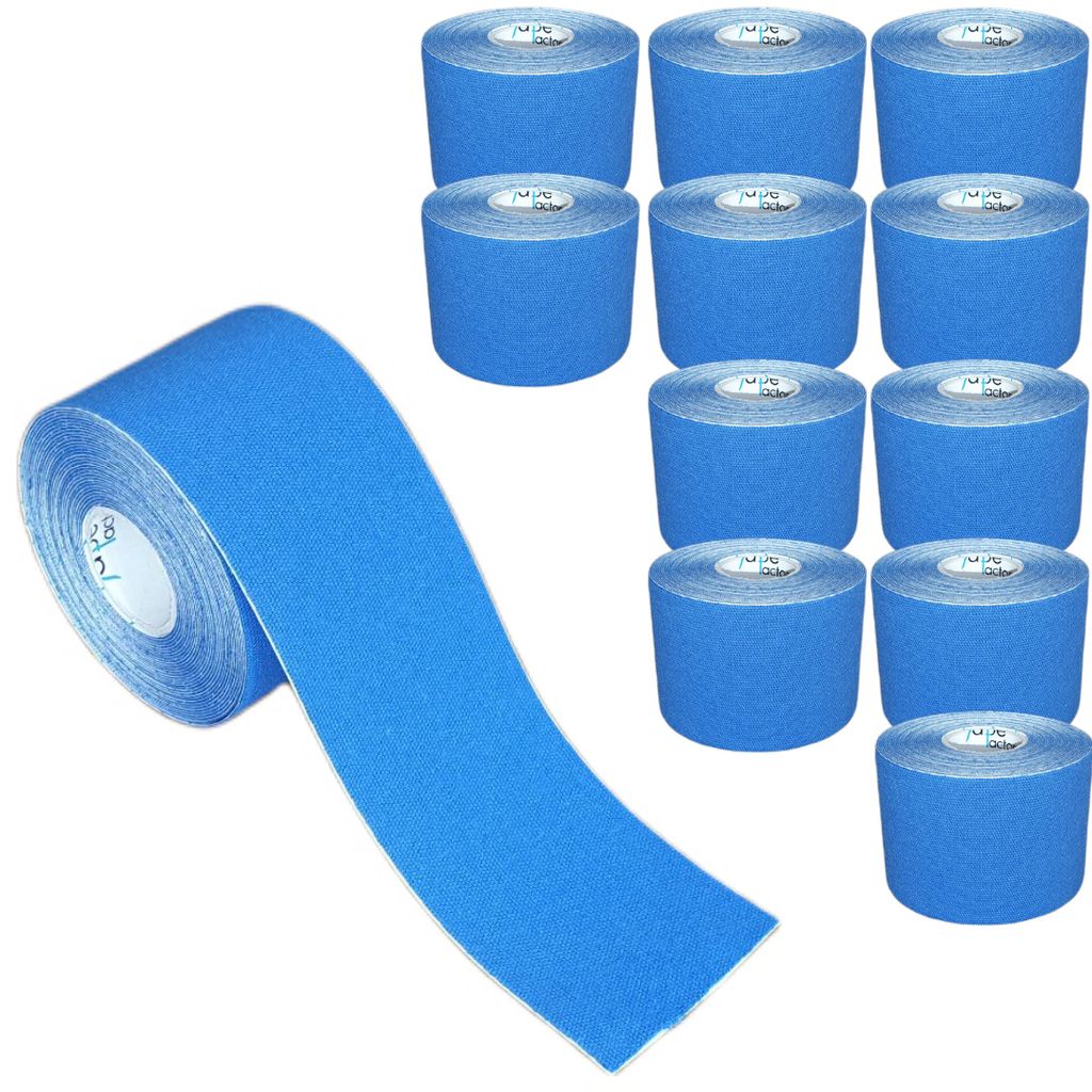 12 Rollen - Tapefactory24 Getting Started Kinesiologie Tape 5cm x 5m - marine, Tapes Taping Klebeband Tapeverband Bandage wasserfest