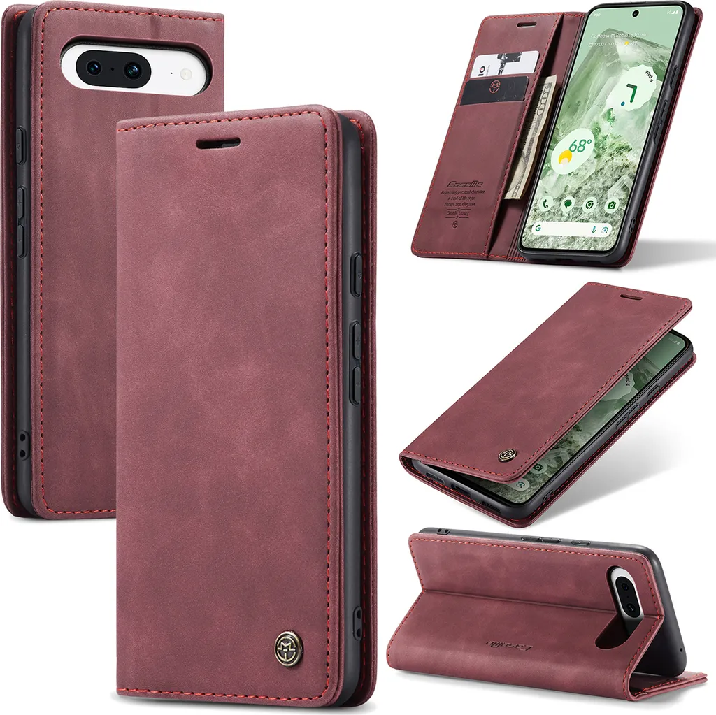 Cover Google Pixel 8A Wallet Rosso - Protezione Business Style e Stand