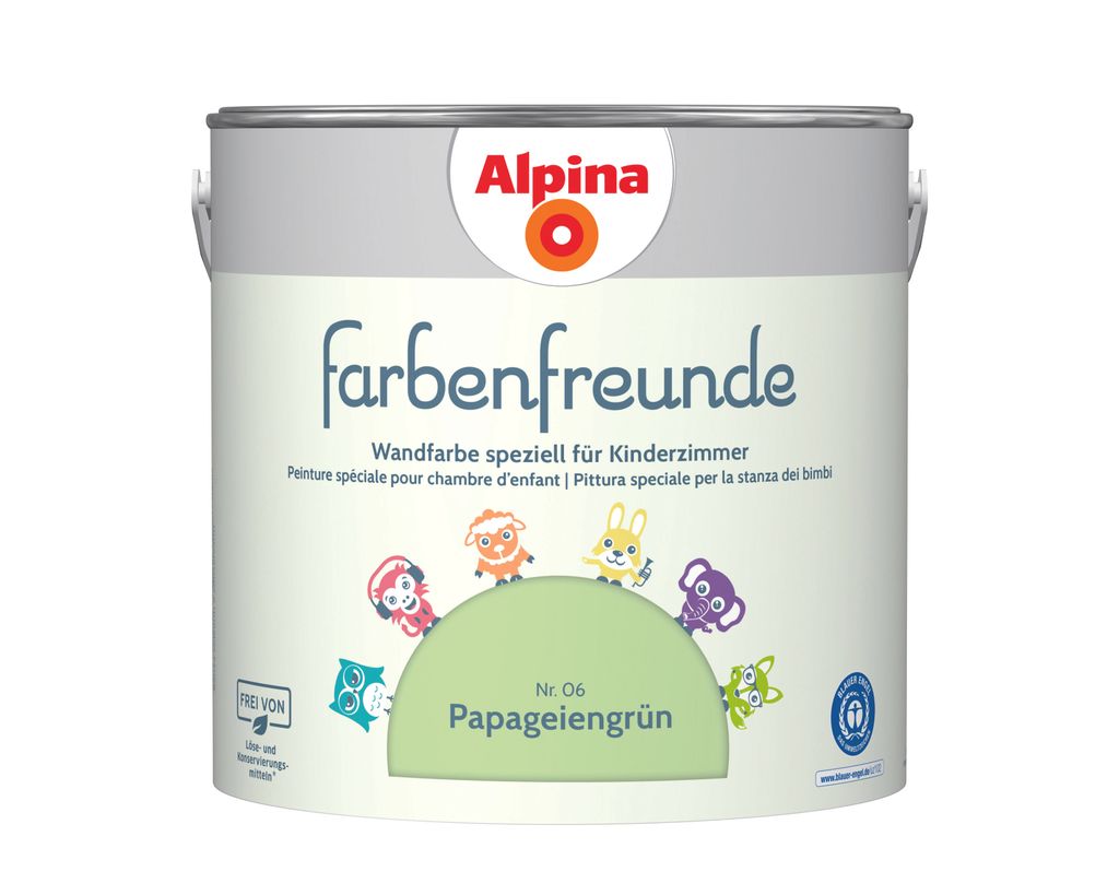 Alpina Farbenfreunde Wandfarbe Nr. 06 papageiengrün 2,5 L Produktbild 