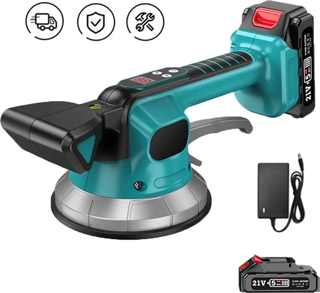 Vibrateur carrelage puissant ventouse 200 kg et double batterie 21V