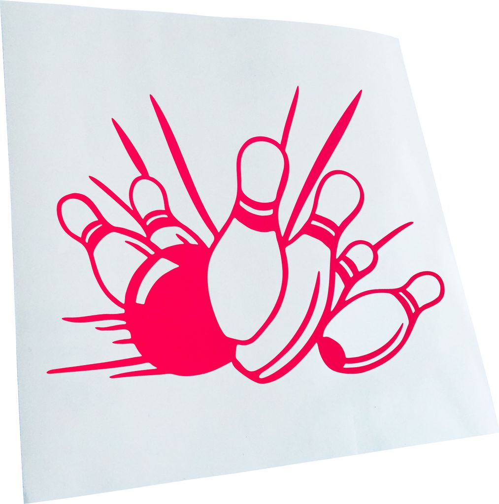 hauptsachebeklebt Kiwistar - Autoaufkleber - Bowling Strike Kegeln Heckscheibe - Aufkleber für Auto Kfz Fahrrad, LKW, Truck Mofa