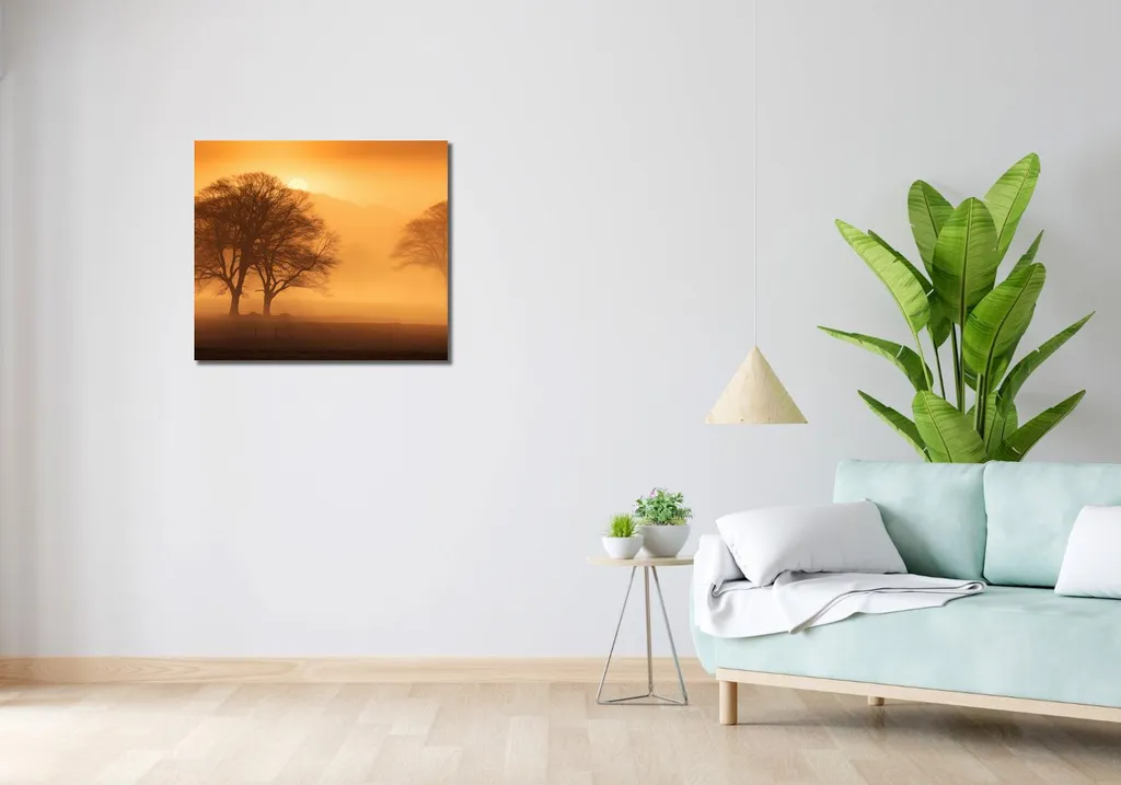 Tableau Image 70 x 60 cm Crépuscule sur les prairies - Décoration Murale - 2