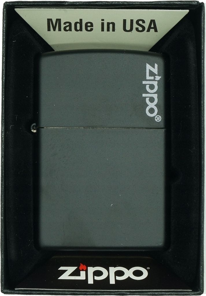 Feuerzeuge ZIPPO BLACK MATTE LOGO 60001203 Produktbild 