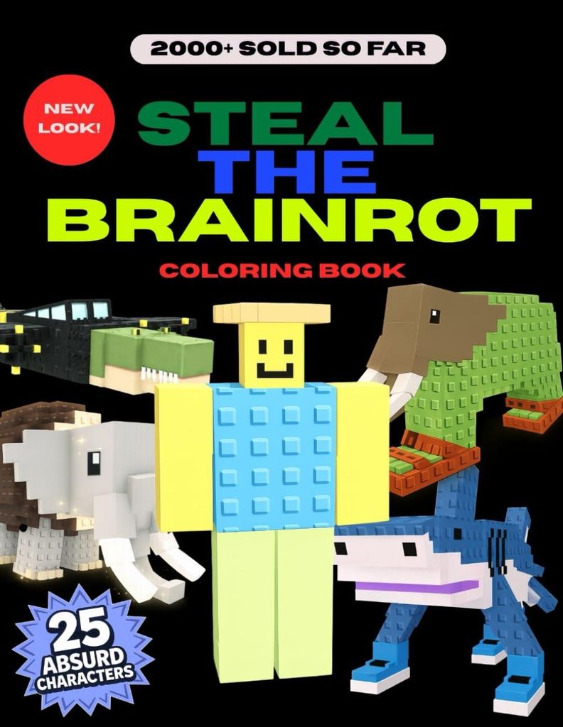 Steal a Brainrot – Libro da colorare con personaggi - Immagine del prodotto 