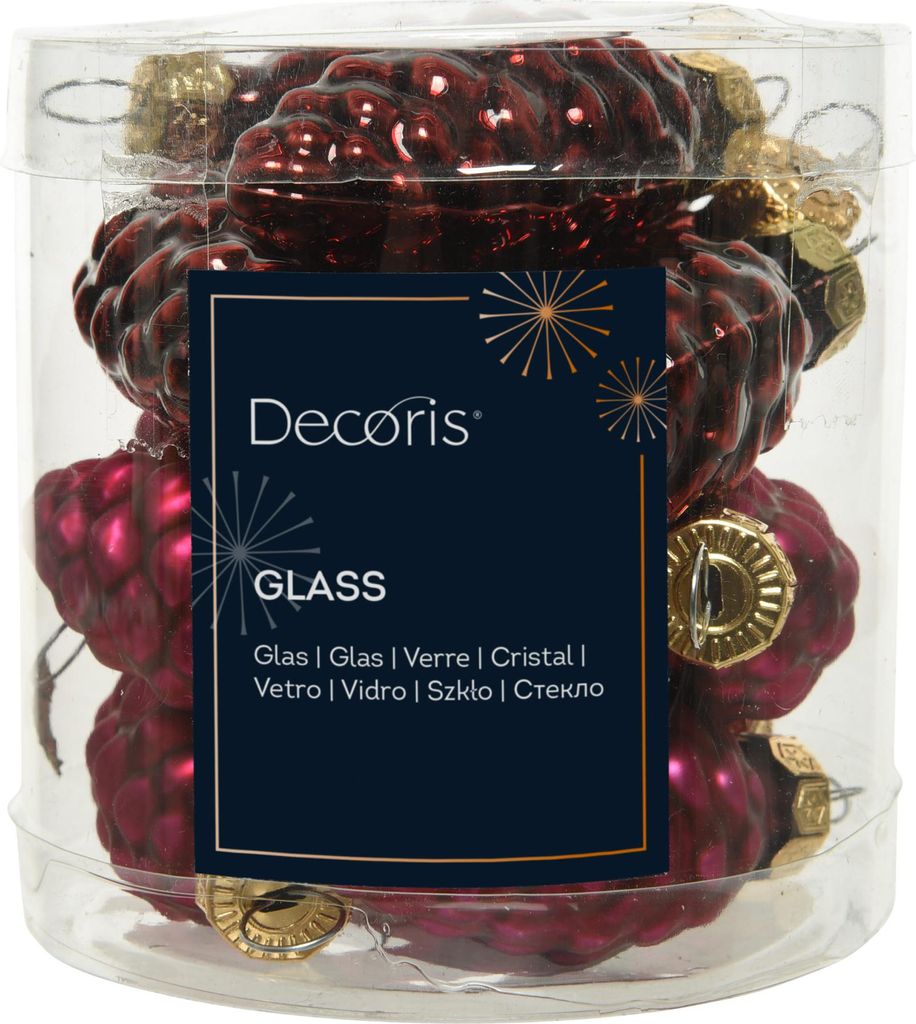 Christbaumschmuck Zapfen Glas Ø 2,5 cm Länge 6 cm 12 Stück Produktbild 