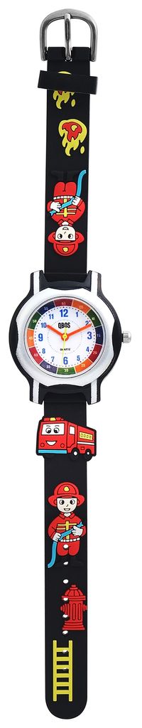 Qbos Kinder Armband Uhr Feuerwehr Motiv Schwarz Analog Produktbild 5