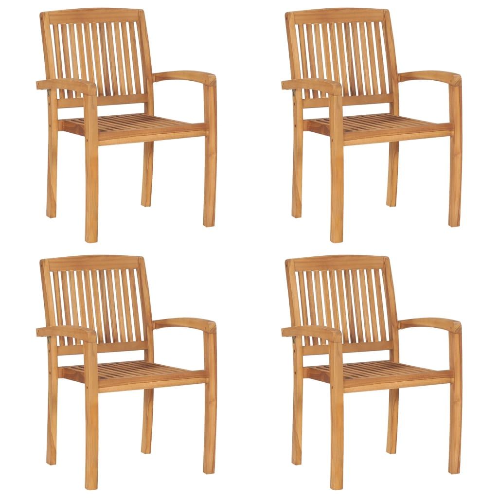 vidaXL Chaises de jardin empilables avec coussins 4 pcs. Image du produit 