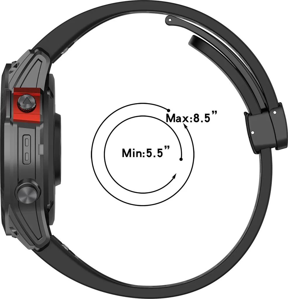 Cinturino 20mm Silicone Garmin Fenix 7S / Epix Pro 42mm Nero | Ricambio