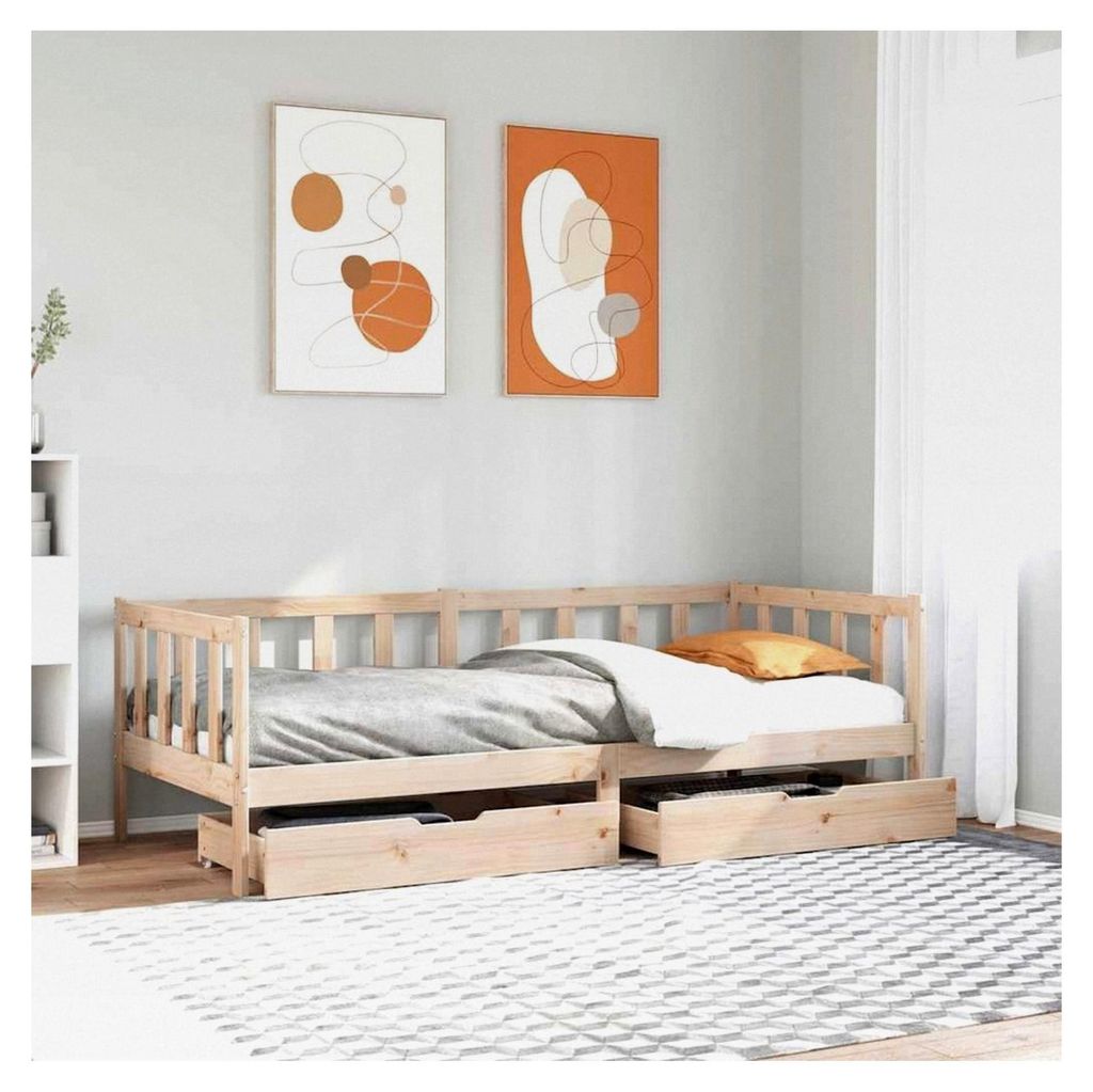 Tagesbett mit Schubladen, ohne Matratze, 80x200 cm, aus Massivholz