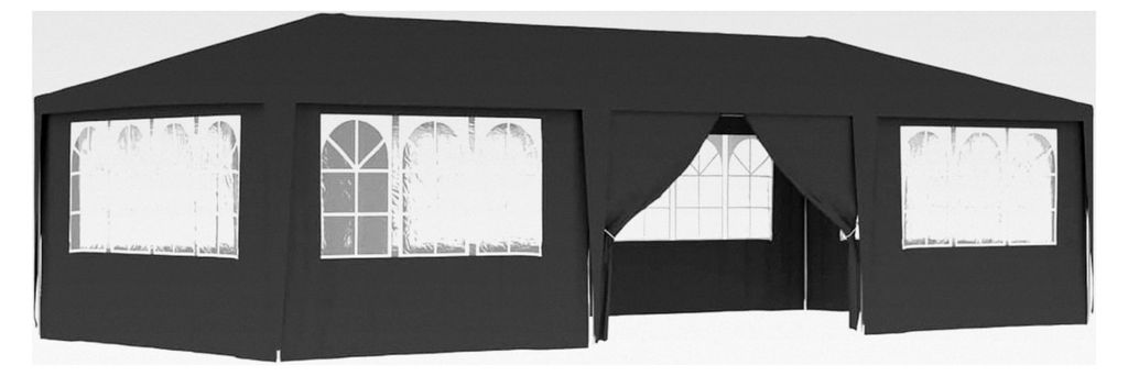 Professionelles Partyzelt mit Wänden grau 90 g/m² 4 x 9 m Außen Pergola Garten Pergola Zelt für Feiern, im Freien, Garten, Terrassen