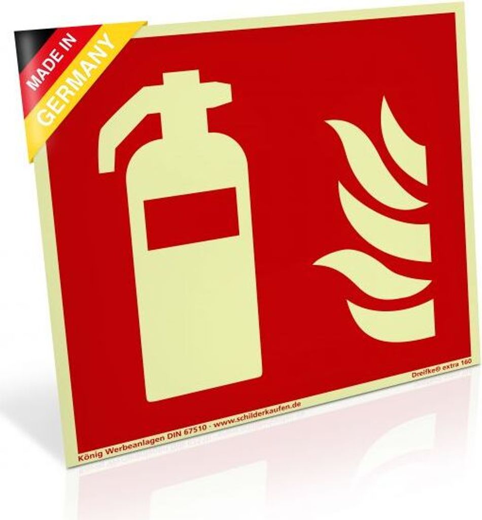 Dreifke Schild Feuerlöscher extra langnachleuchtend | PVC selbstklebend 200x...