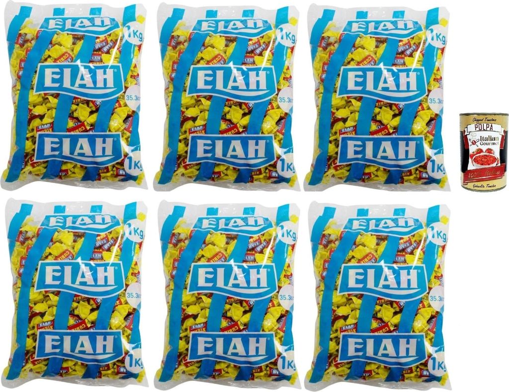 Elah Cubik Toffee La caramella classica Mou al latte, Die Italienisch Klassische Milch Mou Süßigkeiten, bonbons lollies, 6x 1Kg + Italian Gourmet...