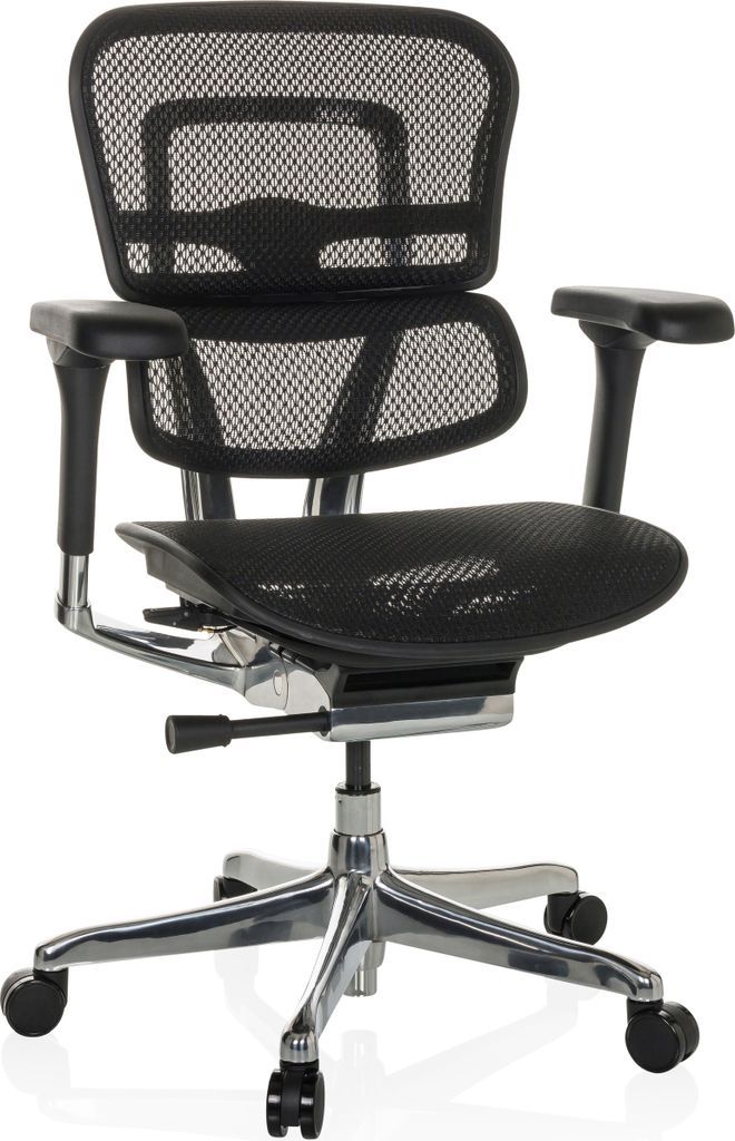 hjh OFFICE Luxus Chefsessel ERGOHUMAN BASE GEN2 Ergonomischer Bürostuhl mit Armlehnen (höhenverstellbar) Netzstoff Drehstuhl für Büro, Zuhause