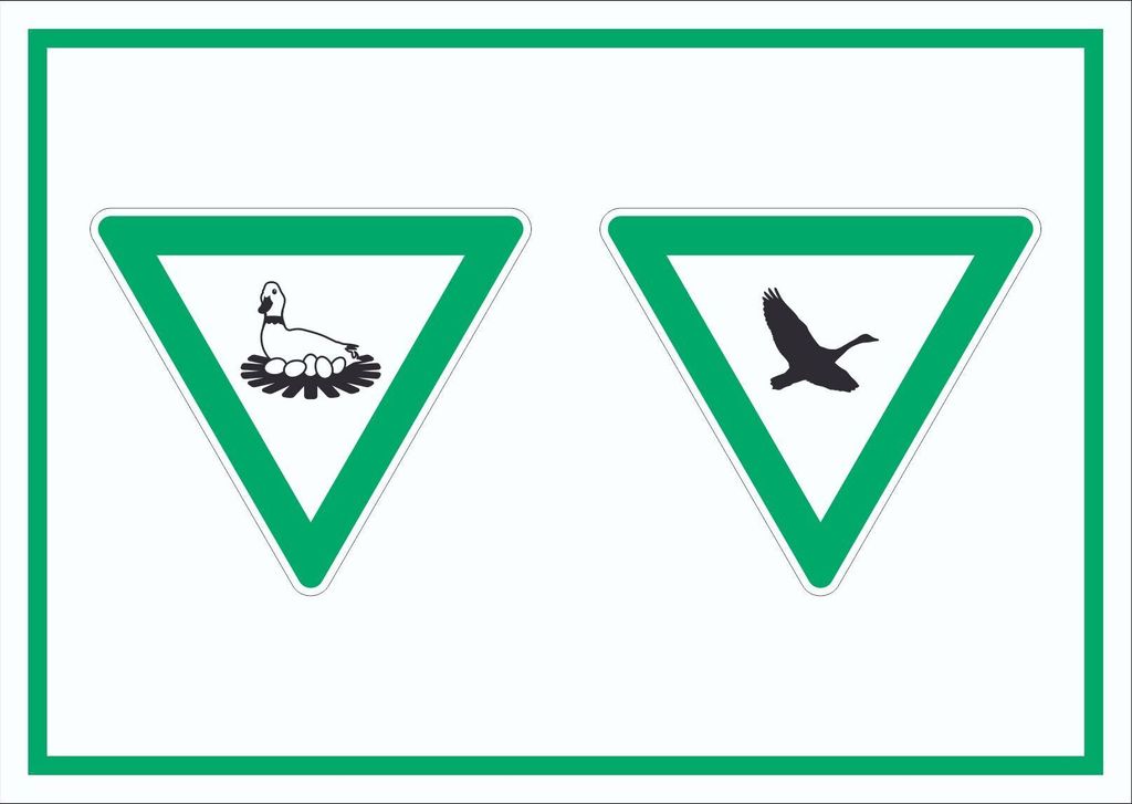 Brut- und Rastgebiet Symbol Schild A6 Rückseite selbstklebend