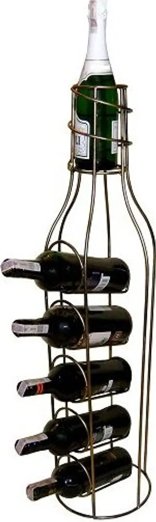 Casier à bouteilles doré en métal pour 6 vins - Porte-bouteille chic