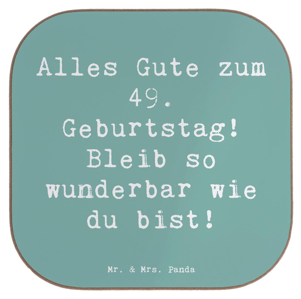 Mr. & Mrs. Panda Tassenuntersetzer Spruch 49. Geburtstag Freude - Meeresbrise - Geschenk, Geburtstagsgeschenk, Alles Gute zum, Jubilaeum, Geburtsta...