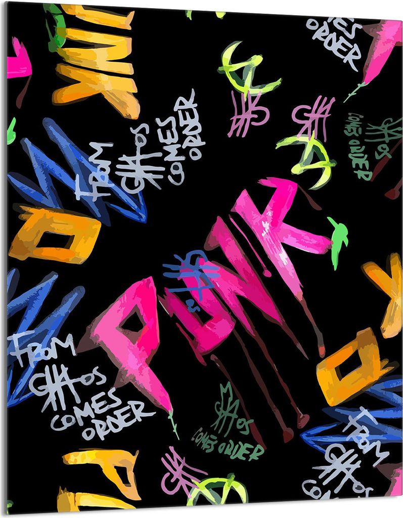 Herdabdeckplatte 40x52 Glaskeramikkochfeld Abdeckung Spritzschutz Glasplatte Deko Schneidebrett, Punk Bunt