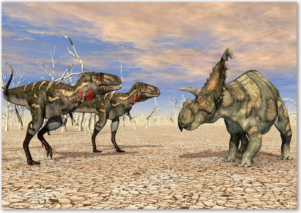 Tulup Glas-Bild - 100 x 70 - Wandbild aus Glas - Wandkunst - Wandbild hinter gehärtetem Sicherheitsglas - Tiere - Dinosaurier - Grün