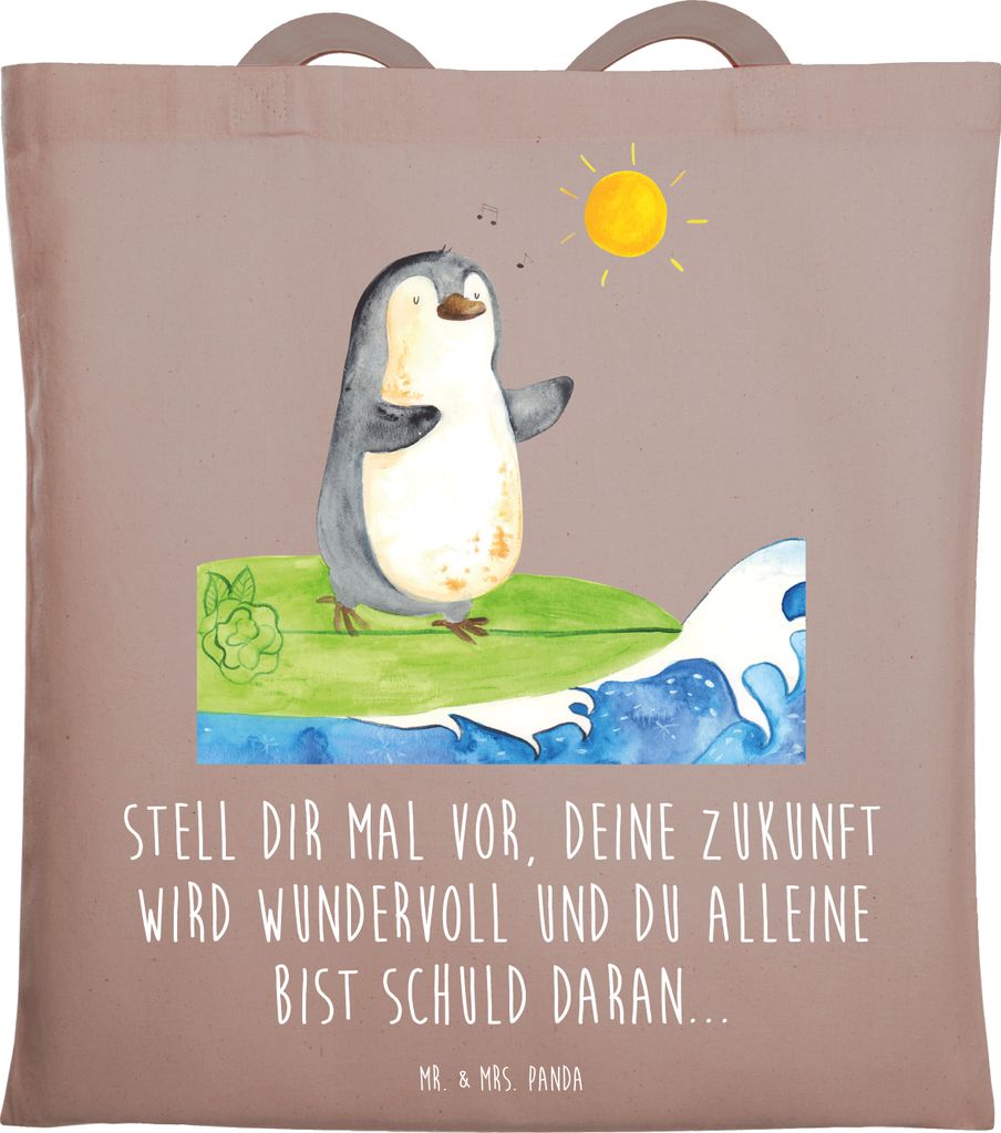 Mr. & Mrs. Panda Jutebeutel Mutig zu sich selbst stehen - Braun Pastell - Geschenk, Einzigartigkeit, Vertrauem, tragetasche baumwolle, Trost, Inspi...