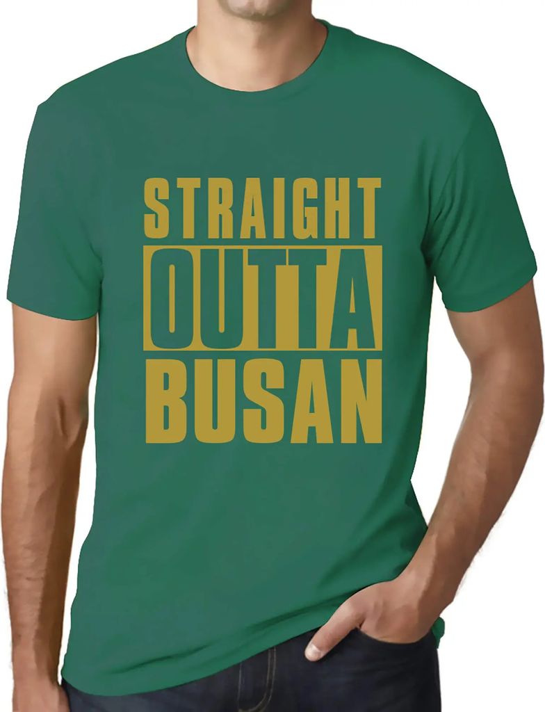 Herren Grafik T-Shirt Straight Outta Busan Öko-Verantwortlich Vintage Jahrgang Kurzarm Lustige Druck Geburtstag Geschenk Mann