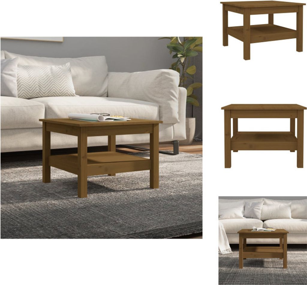 vidaXL Couchtisch Honigbraun 55x55x40 cm Massivholz Kiefer - Couchtische