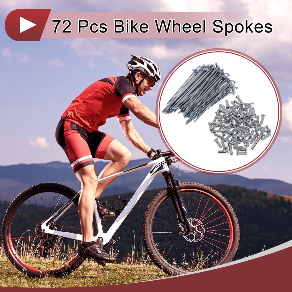 72 Satz 14G Fahrradspeichen 72mm Fahrradspeichen Aus Kohlenstoffstahl Verzinkt Silberton