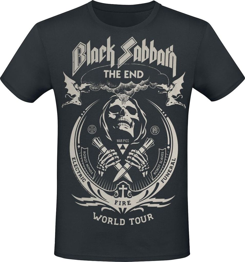 Black Sabbath T-Shirt Herren The End Grim Reaper - Heavyweight schwarz S