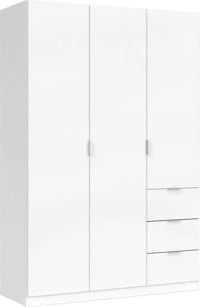 Penderie Armoire 3 Portes Ade en Blanc 135 cm pour Chambre Adulte