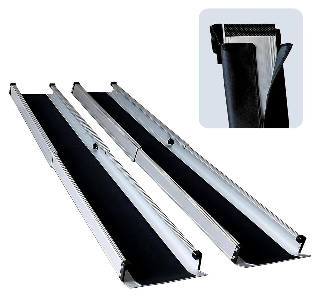 Aluminium-Rollstuhlrampe, klappbare Teleskoprampe, 152 cm