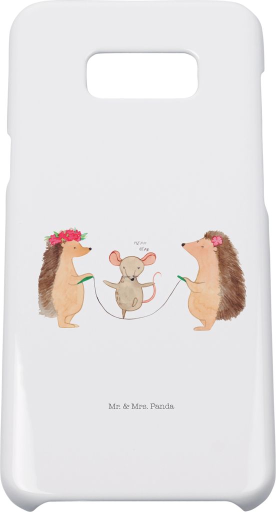 Mr. & Mrs. Panda Samsung Galaxy S8 plus Handyhülle Igel Seilhüpfen - Weiß - Geschenk, Cover, Lustige Sprüche, Seilspringen, Hülle, Kinder, Han...