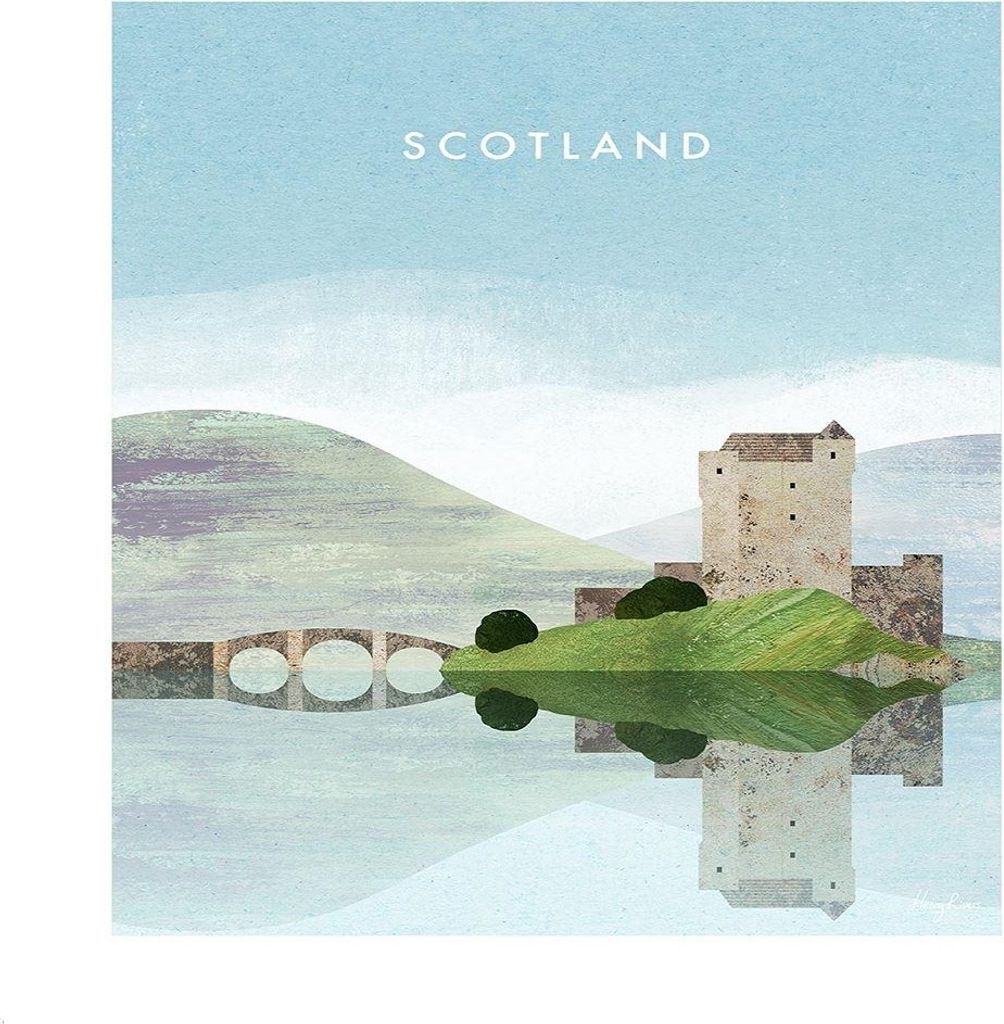 Henry Rivers - bedruckt "Scotland Eilean Donan Castle" PM6715 (40 cm x 30 cm) (Hellblau/Weiß/Grün)