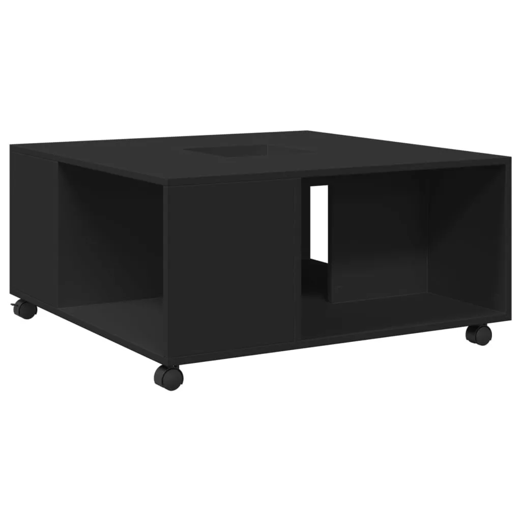 Tavolino Basso Nero 80x80 cm vidaXL | Design Industriale Materiale Legno