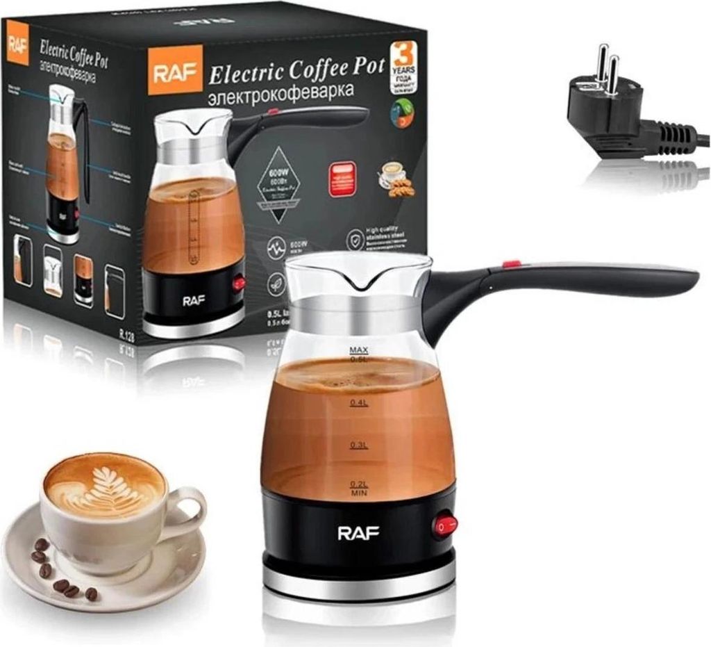 Elektrische Kaffeekanne – 600W, Borosilikatglas, BPA-frei, Produktbild 