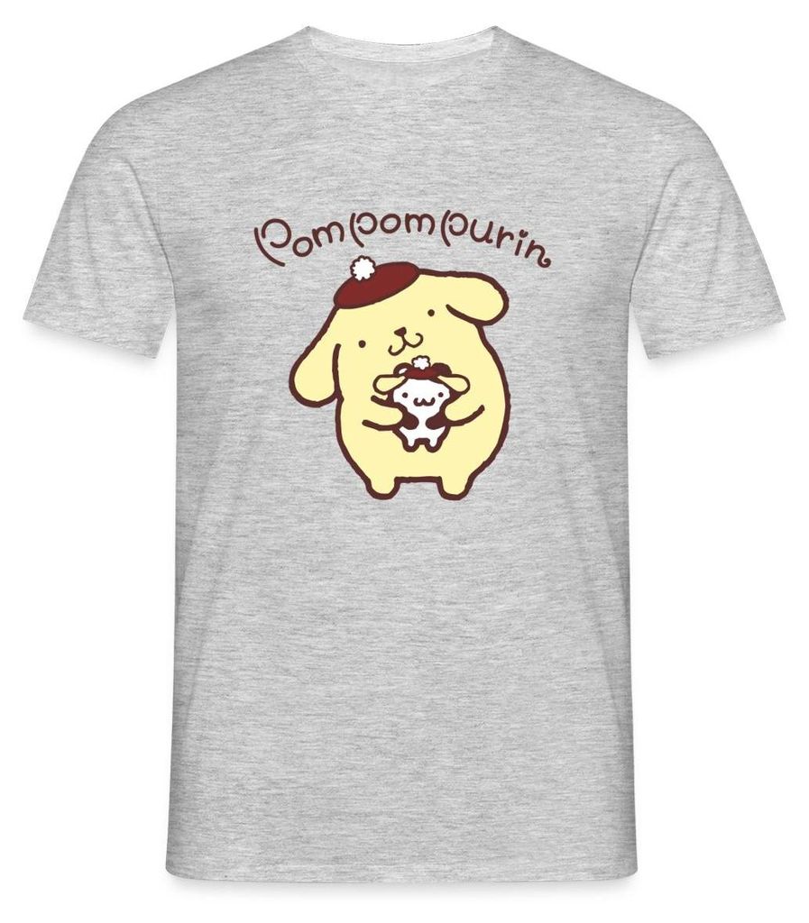 Spreadshirt Pompompurin & Muffin Verkleidet Männer T-Shirt, XXL, Grau meliert