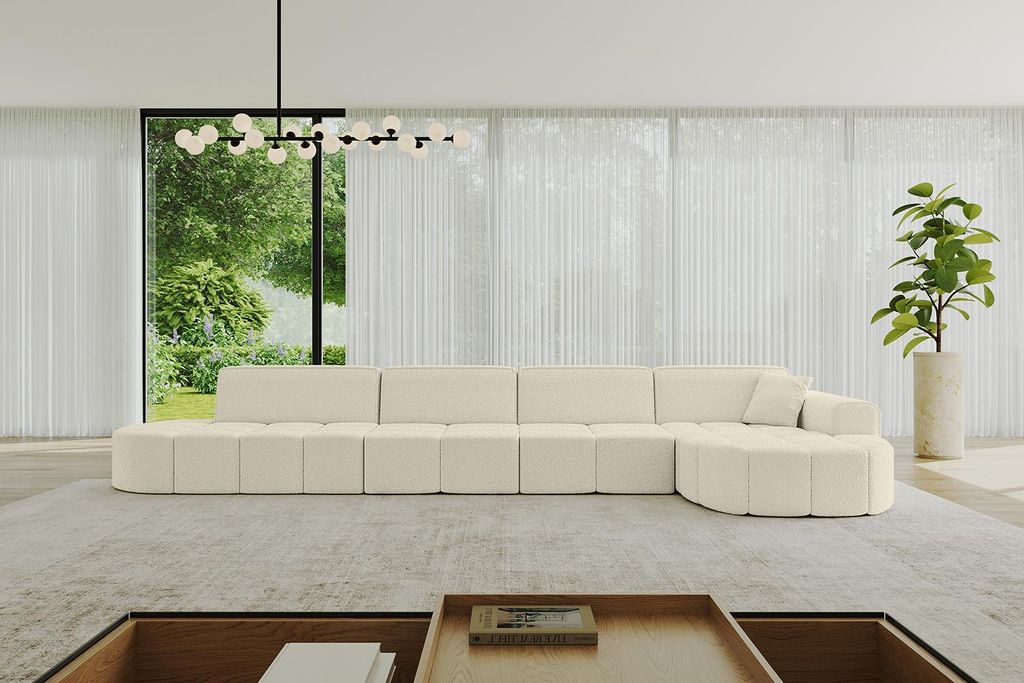 ALTDECOR Ecksofa in L-Form Livo-L3 - 422x173x79,5 cm Beige - Corner Sofa Bett Eckcouch Couch Wohnlandschaft Cauchsofa